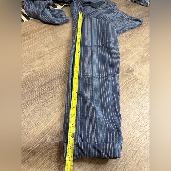 PrAna Steph Jogger Pants Blue Stripe Women's Size 4 Linen Organic Cotton Blend - Picture 6 of 9